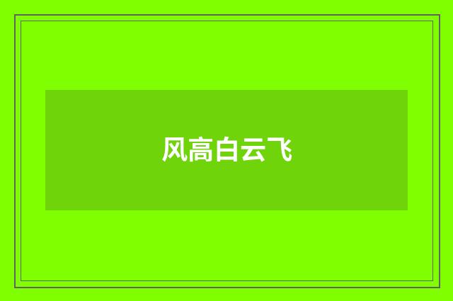 风高白云飞