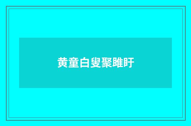 黄童白叟聚雎盱