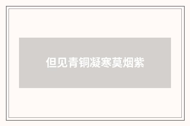 但见青铜凝寒莫烟紫