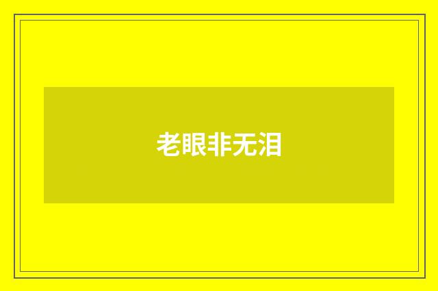 老眼非无泪