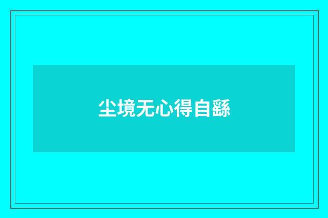 尘境无心得自繇
