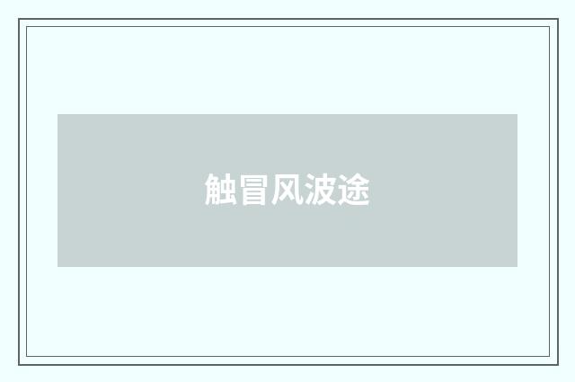 触冒风波途