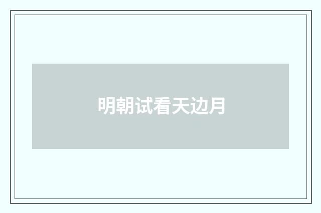 明朝试看天边月