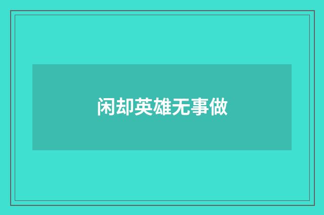 闲却英雄无事做