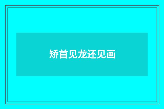 矫首见龙还见画