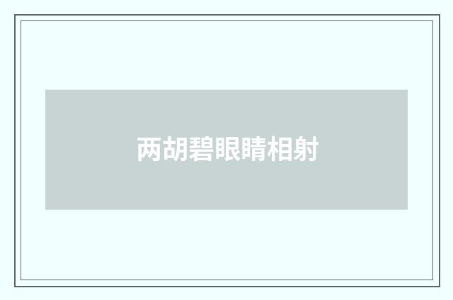 两胡碧眼睛相射