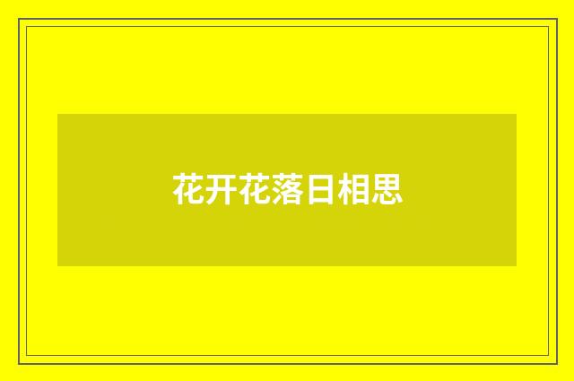 花开花落日相思