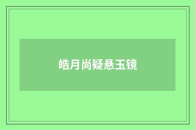 皓月尚疑悬玉镜