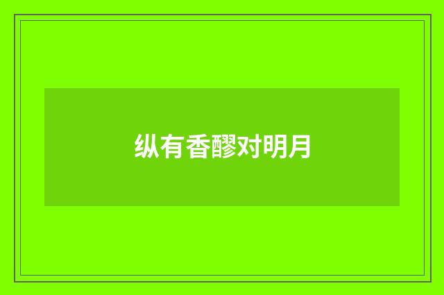 纵有香醪对明月