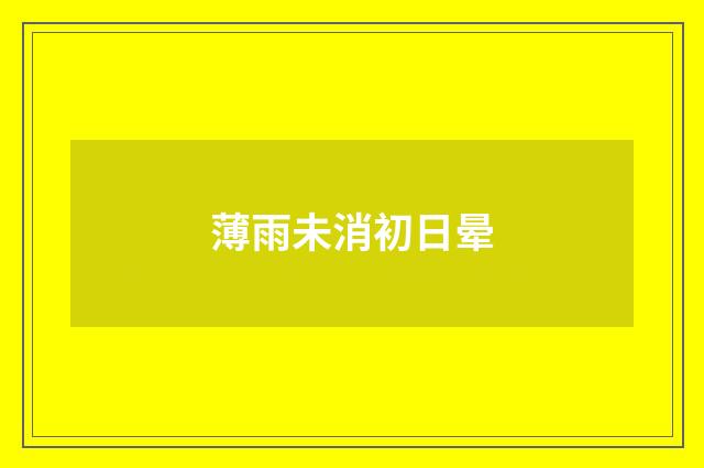薄雨未消初日晕