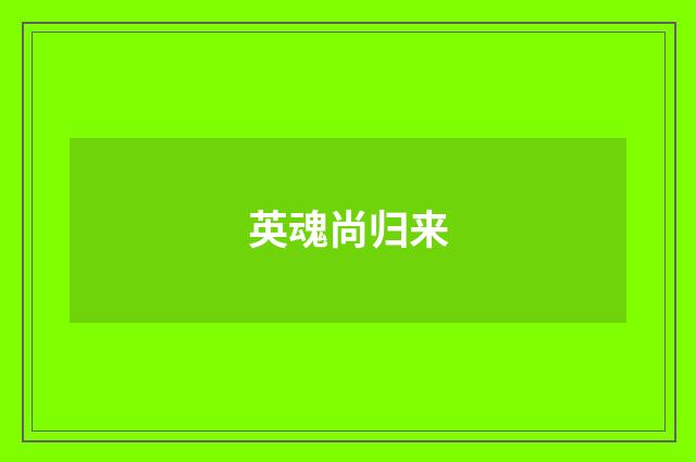 英魂尚归来