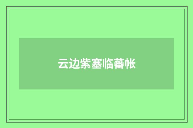 云边紫塞临蕃帐