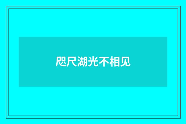 咫尺湖光不相见