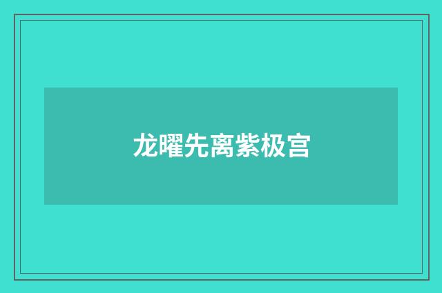 龙曜先离紫极宫