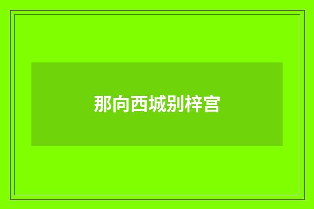 那向西城别梓宫
