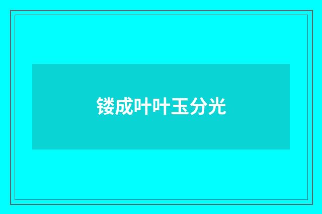 镂成叶叶玉分光