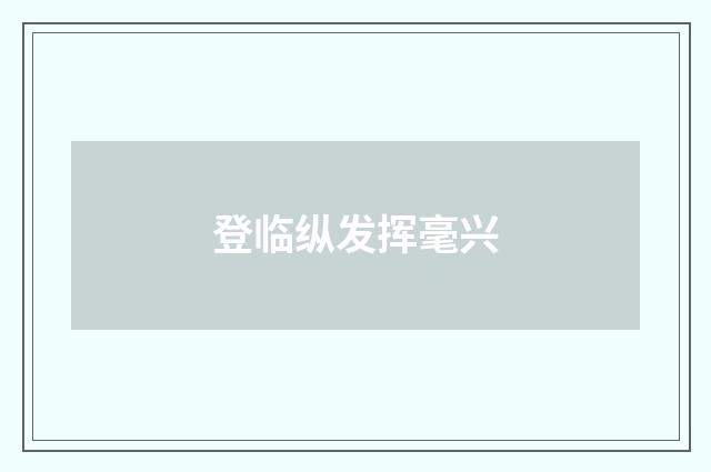 登临纵发挥毫兴