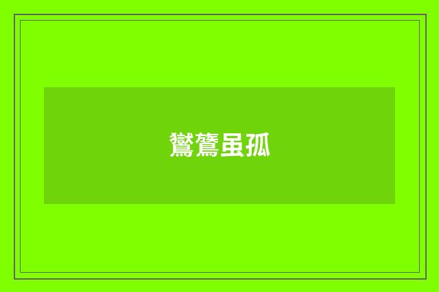 鸑鷟虽孤