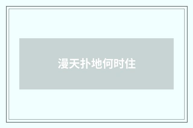 漫天扑地何时住