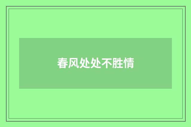 春风处处不胜情