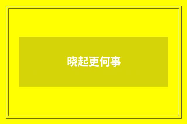 晓起更何事