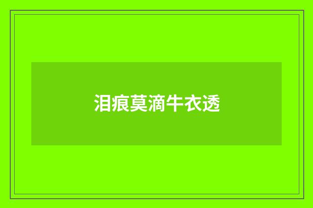 泪痕莫滴牛衣透