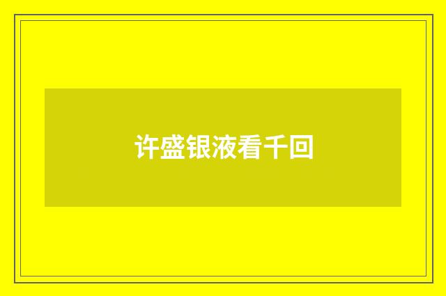 许盛银液看千回