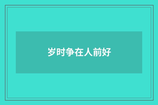 岁时争在人前好