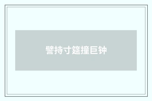 譬持寸筵撞巨钟