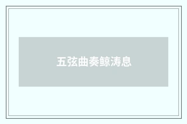 五弦曲奏鲸涛息