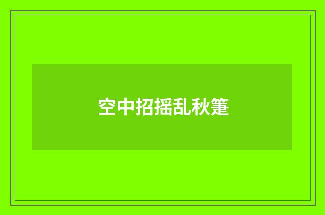 空中招摇乱秋箑