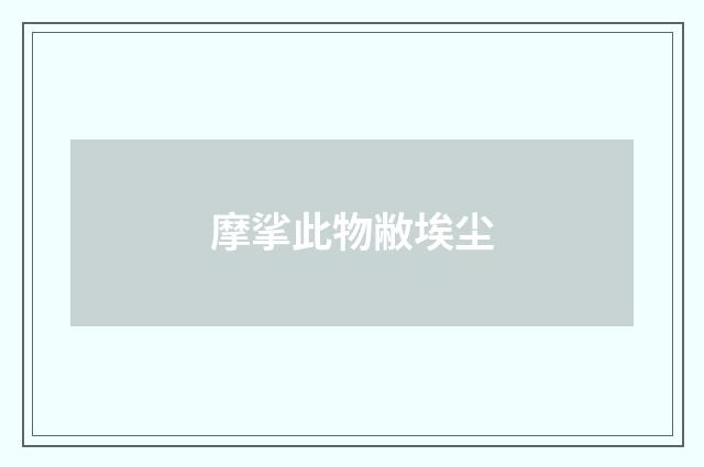 摩挲此物敝埃尘