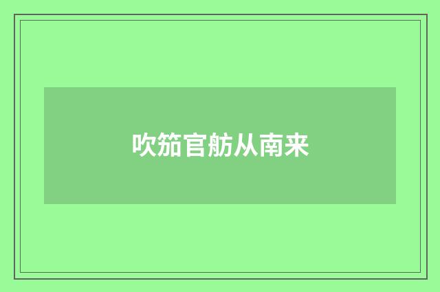 吹笳官舫从南来
