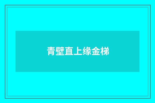 青壁直上缘金梯