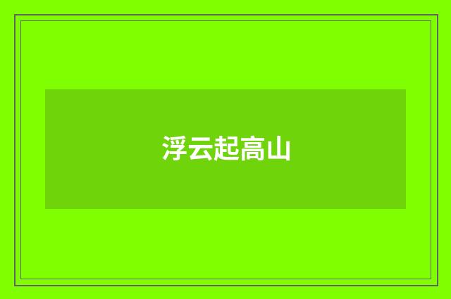 浮云起高山