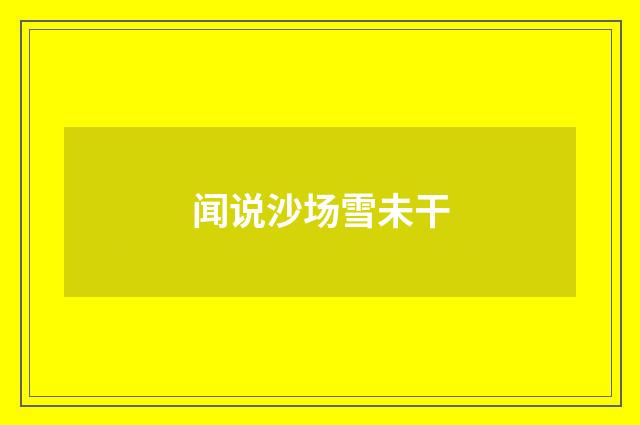 闻说沙场雪未干