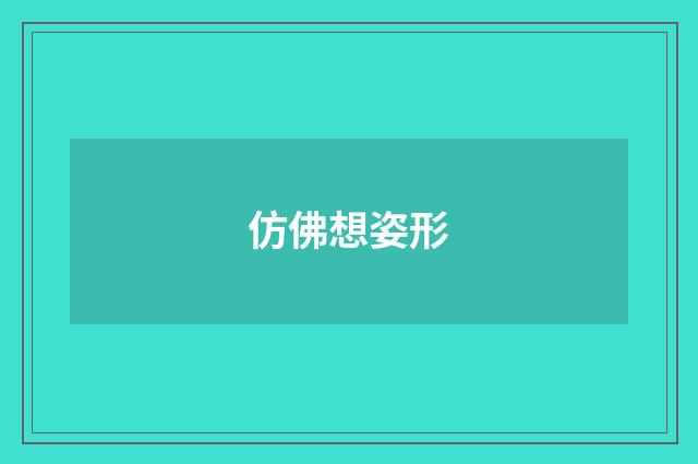 仿佛想姿形