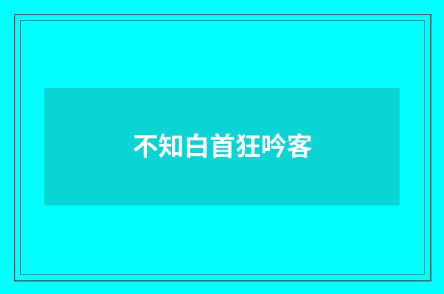 不知白首狂吟客