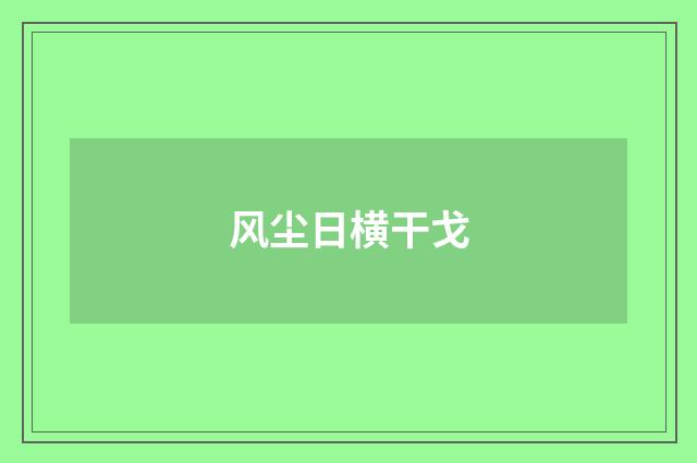 风尘日横干戈