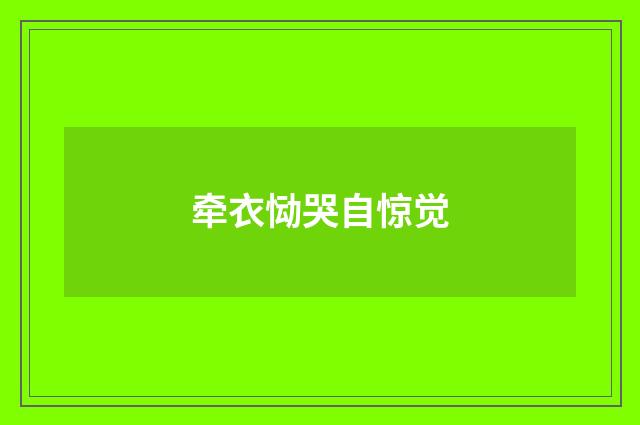 牵衣恸哭自惊觉