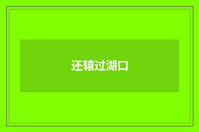 还辕过湖口