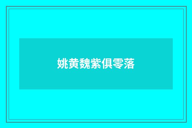 姚黄魏紫俱零落