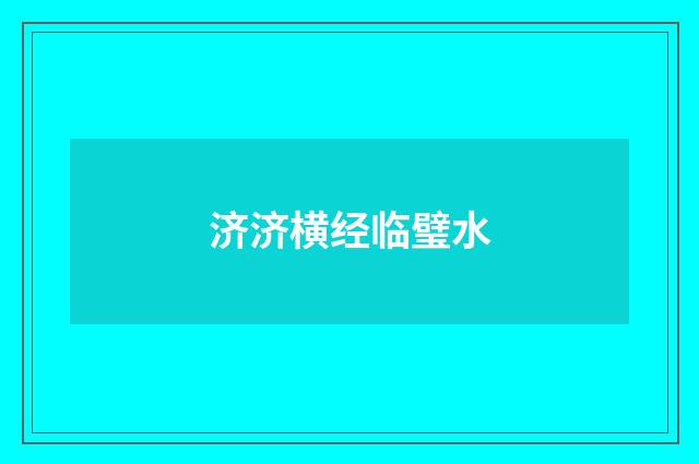 济济横经临璧水