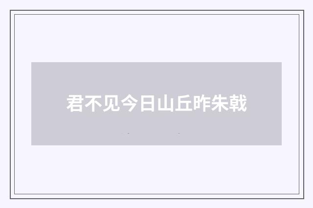 君不见今日山丘昨朱戟