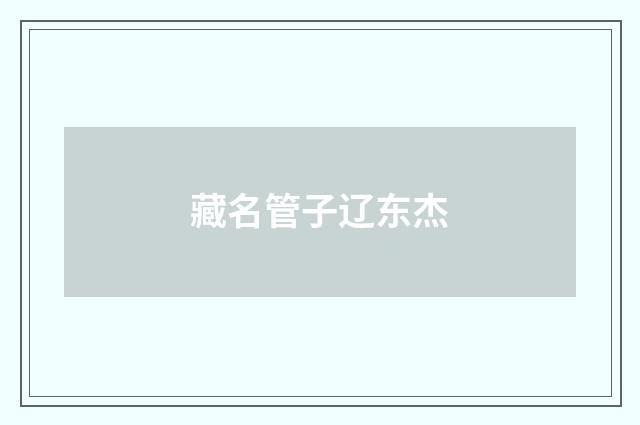 藏名管子辽东杰