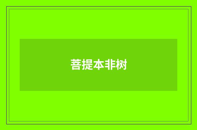 菩提本非树