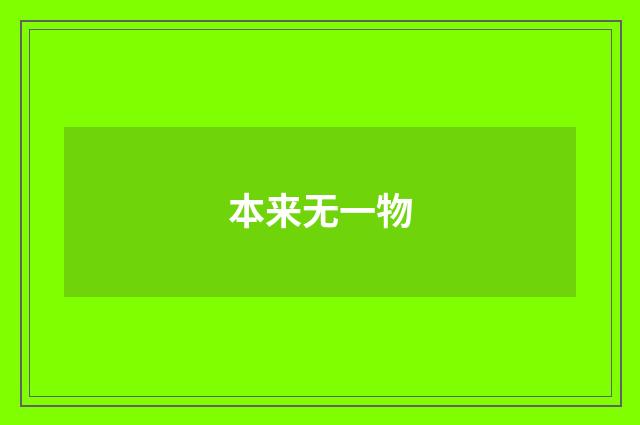 本来无一物