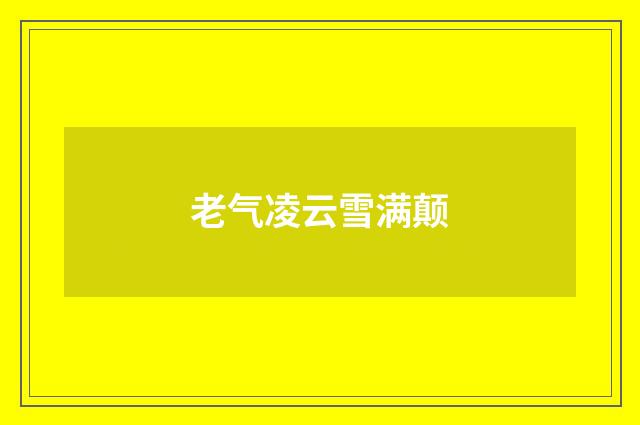 老气凌云雪满颠
