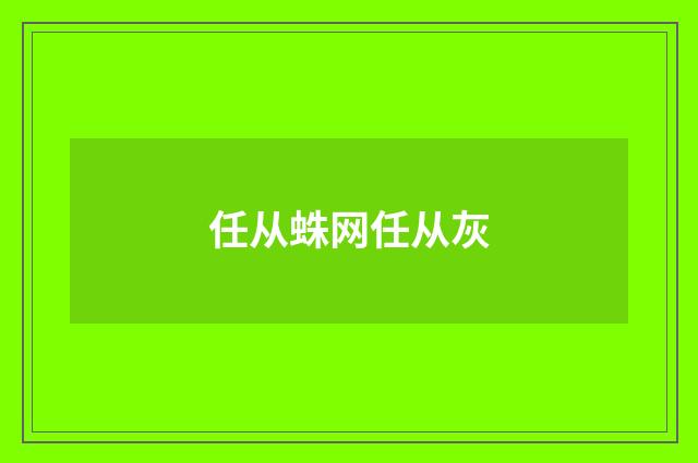 任从蛛网任从灰