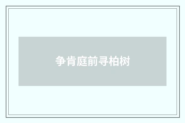 争肯庭前寻柏树